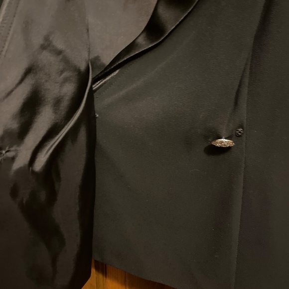 Black Crepe J.R. Nites Evening Jacket with Satin collar.  Sz.14. - Picture 9 of 10